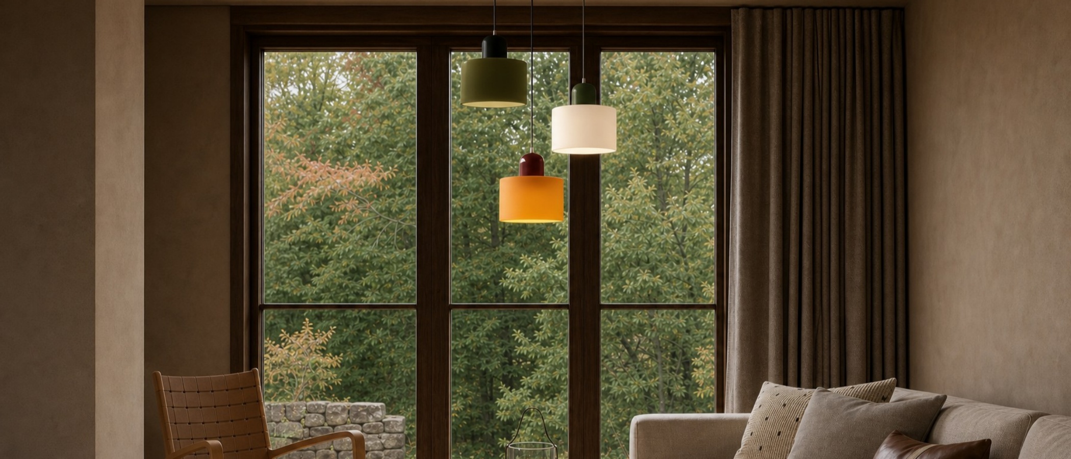 Morandi Cylinder Glass Disc Orb Pendant Light im Essbereich