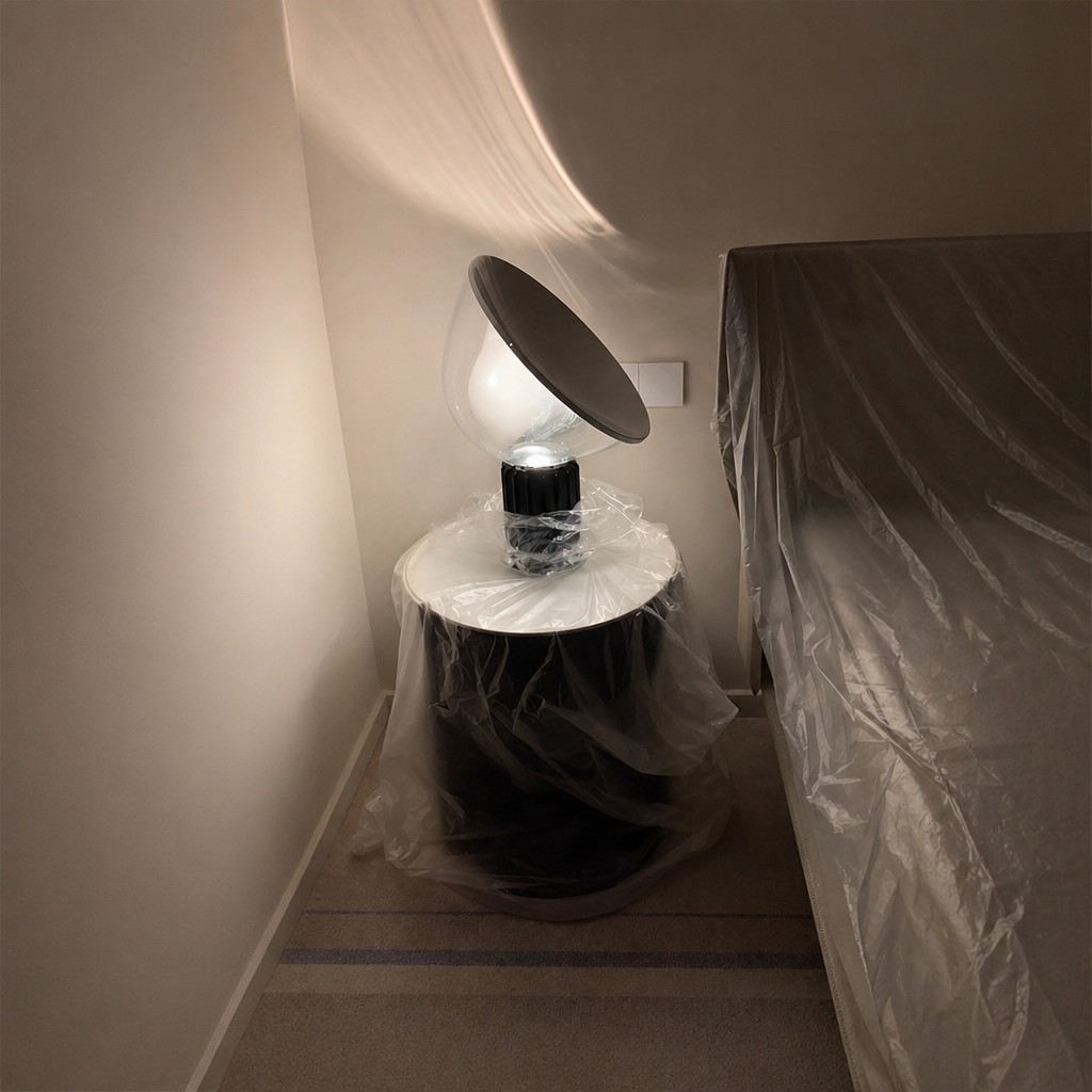 Kundenfoto der Taccia Tischleuchte im Schlafzimmer