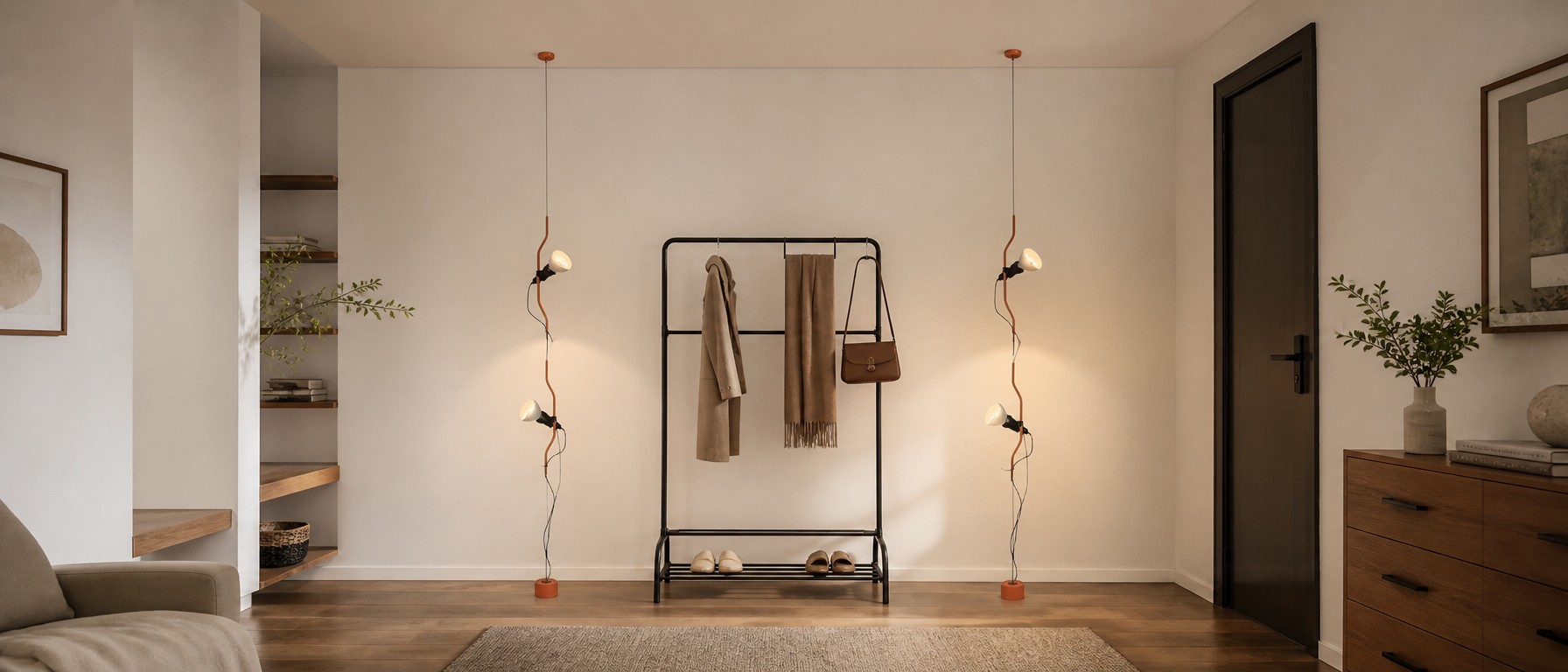 Parentesi Lampe im Schlafzimmer