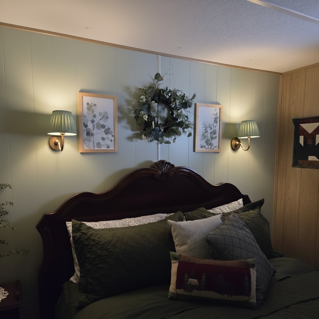 Kundenbewertung: grüne Wandleuchten im Schlafzimmer