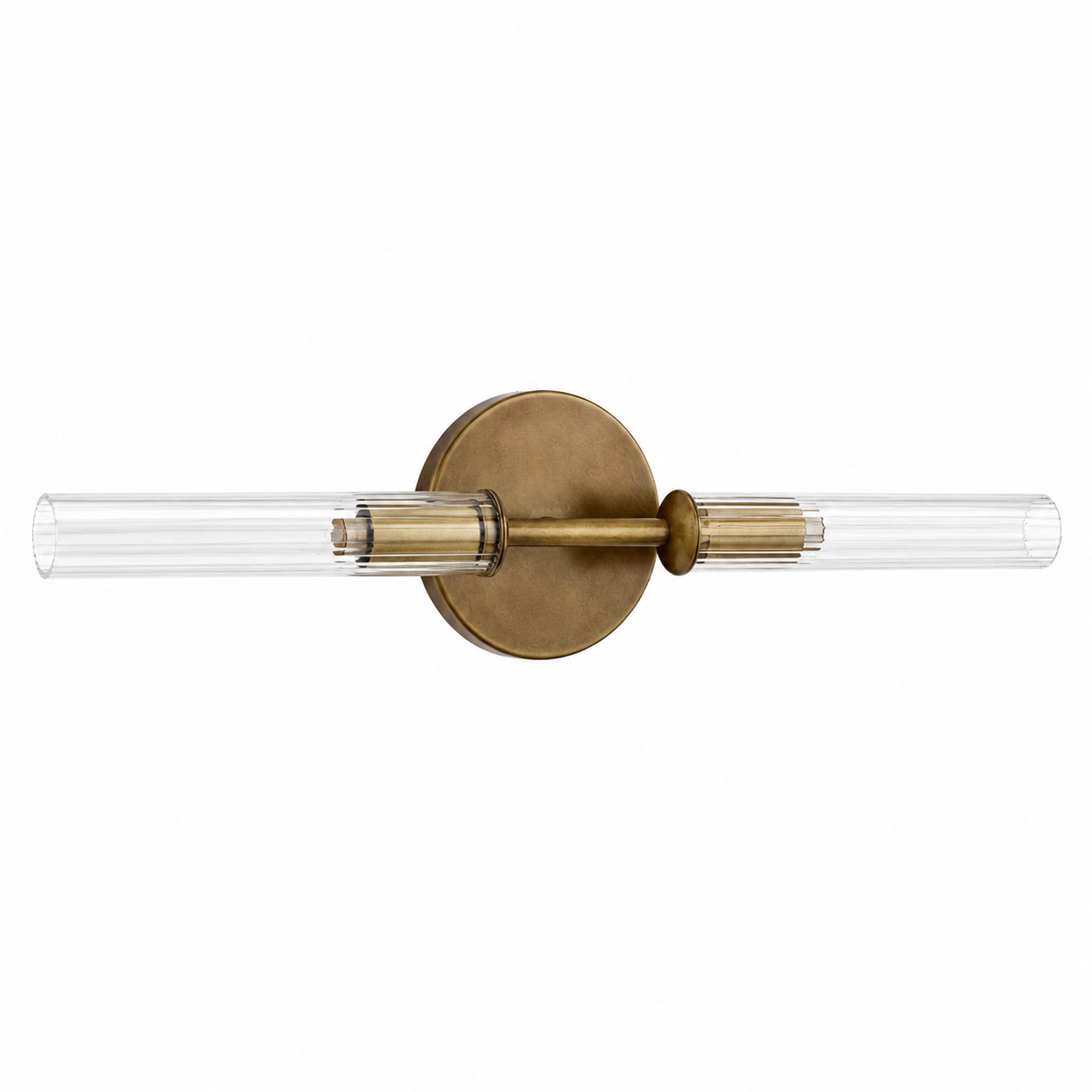 Bravira Doppel-Wandleuchte in getrommeltem Messing
