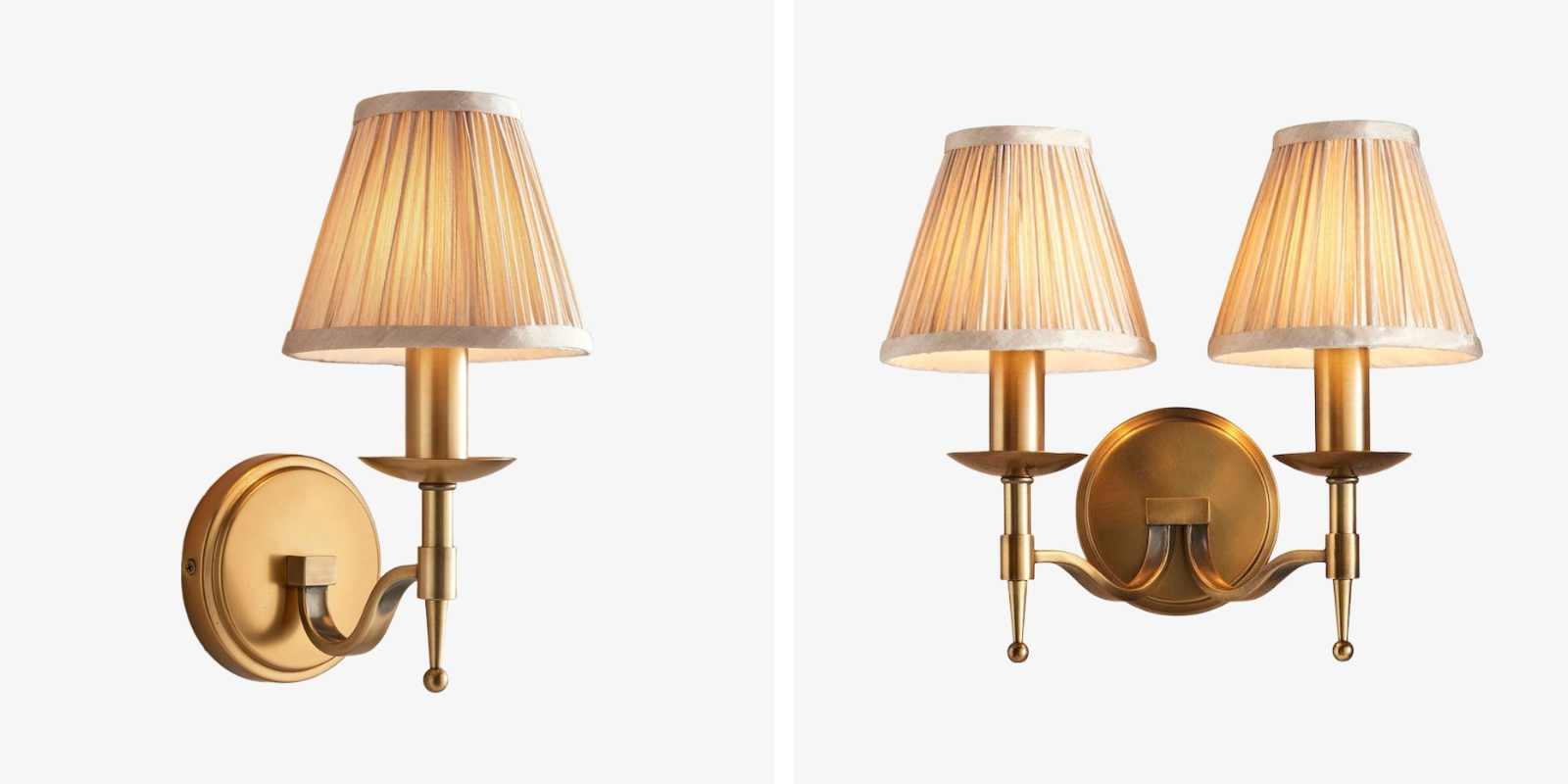 Tela single and double wall sconce size options