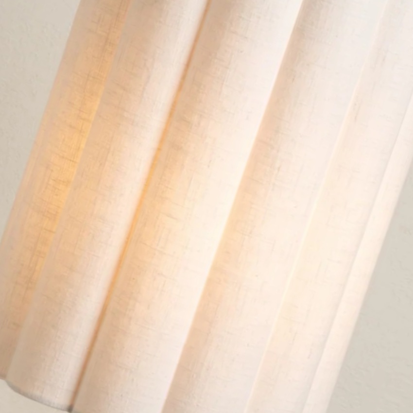Detail des leuchtenden Stoffschirms