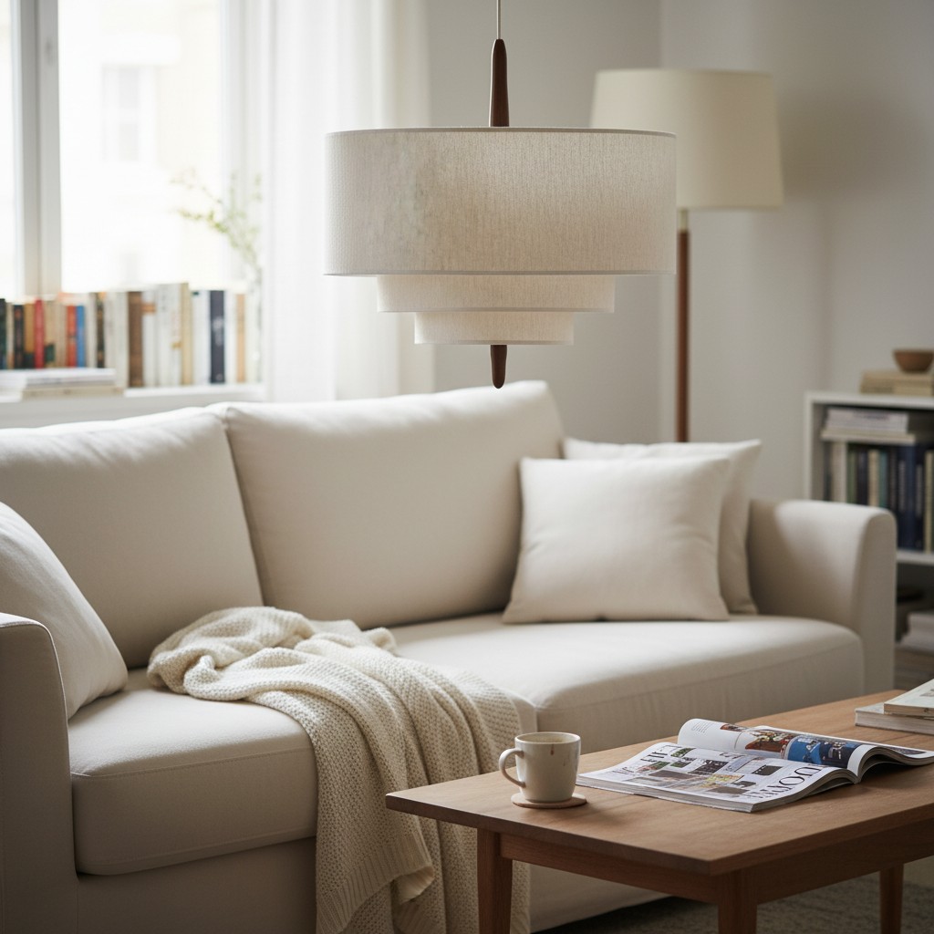 Softlume Pendelleuchte im hellen Wohnzimmer