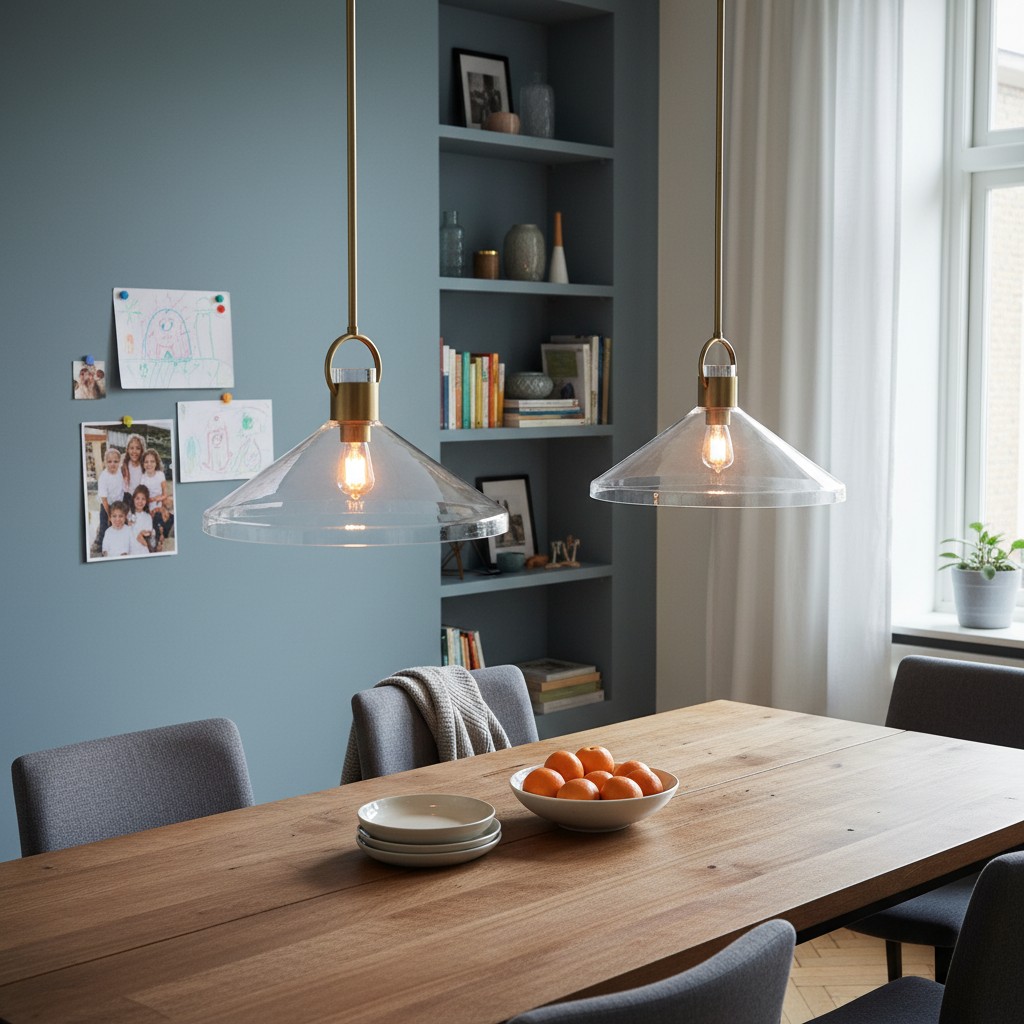 Kundenfoto mit zwei Orvessa Pendelleuchten über einem Tisch