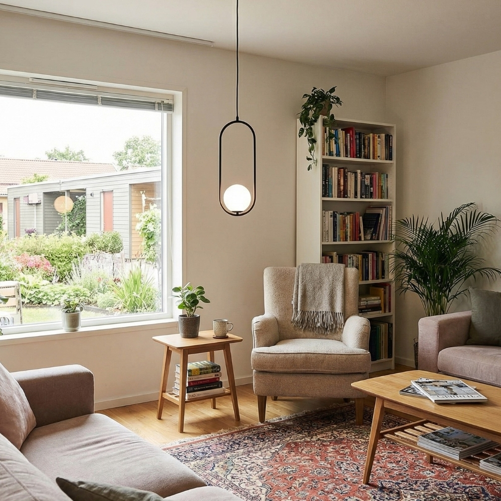 Kundenfoto der Pendelleuchte im Wohnzimmer