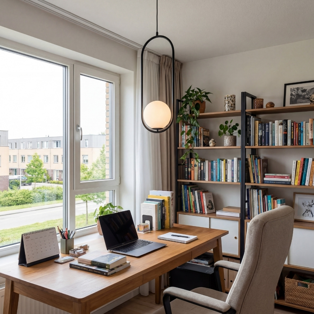 Pendelleuchte in einem Arbeitszimmer
