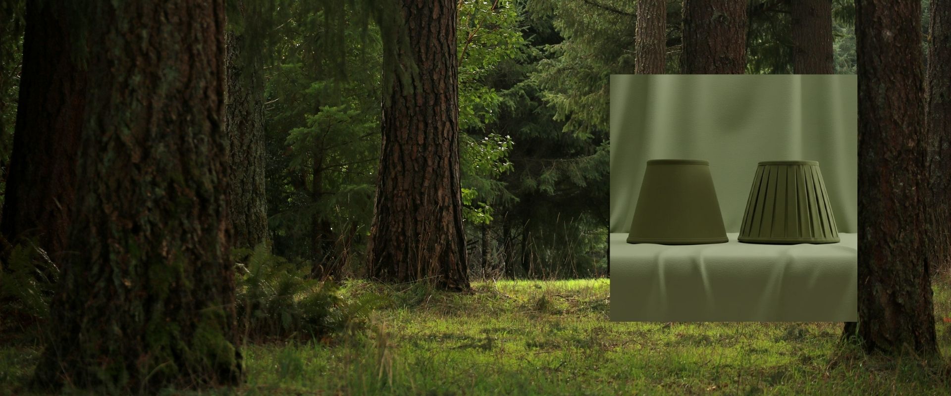 Retro Nature's Embrace Lampenschirm im Wald