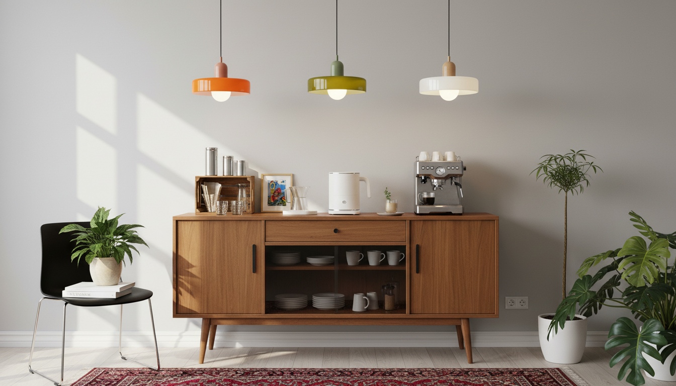 Glasora Pendelleuchten über einem Sideboard in einem hellen Raum