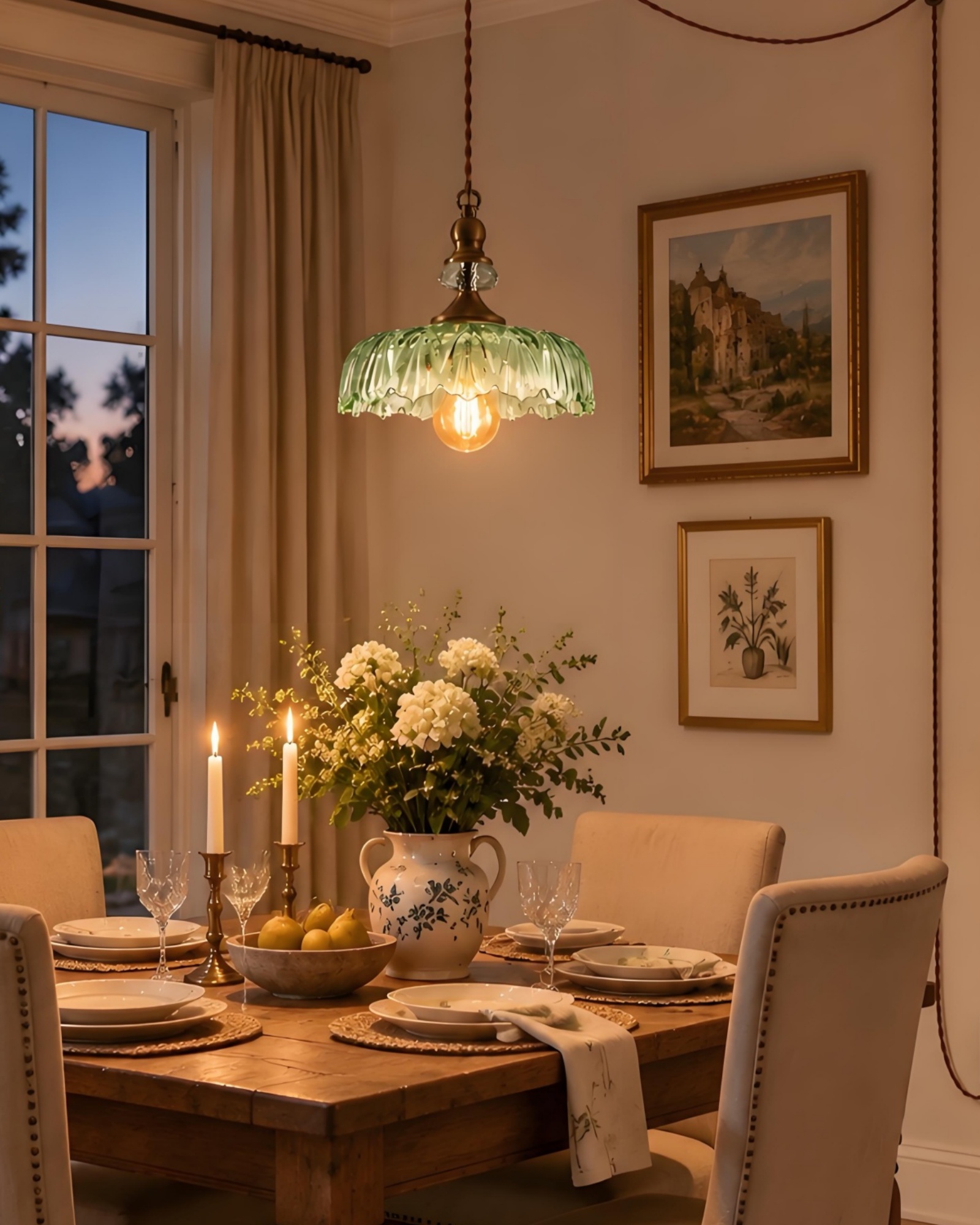 Verdoma Flower Glass Plug-In Pendant Light