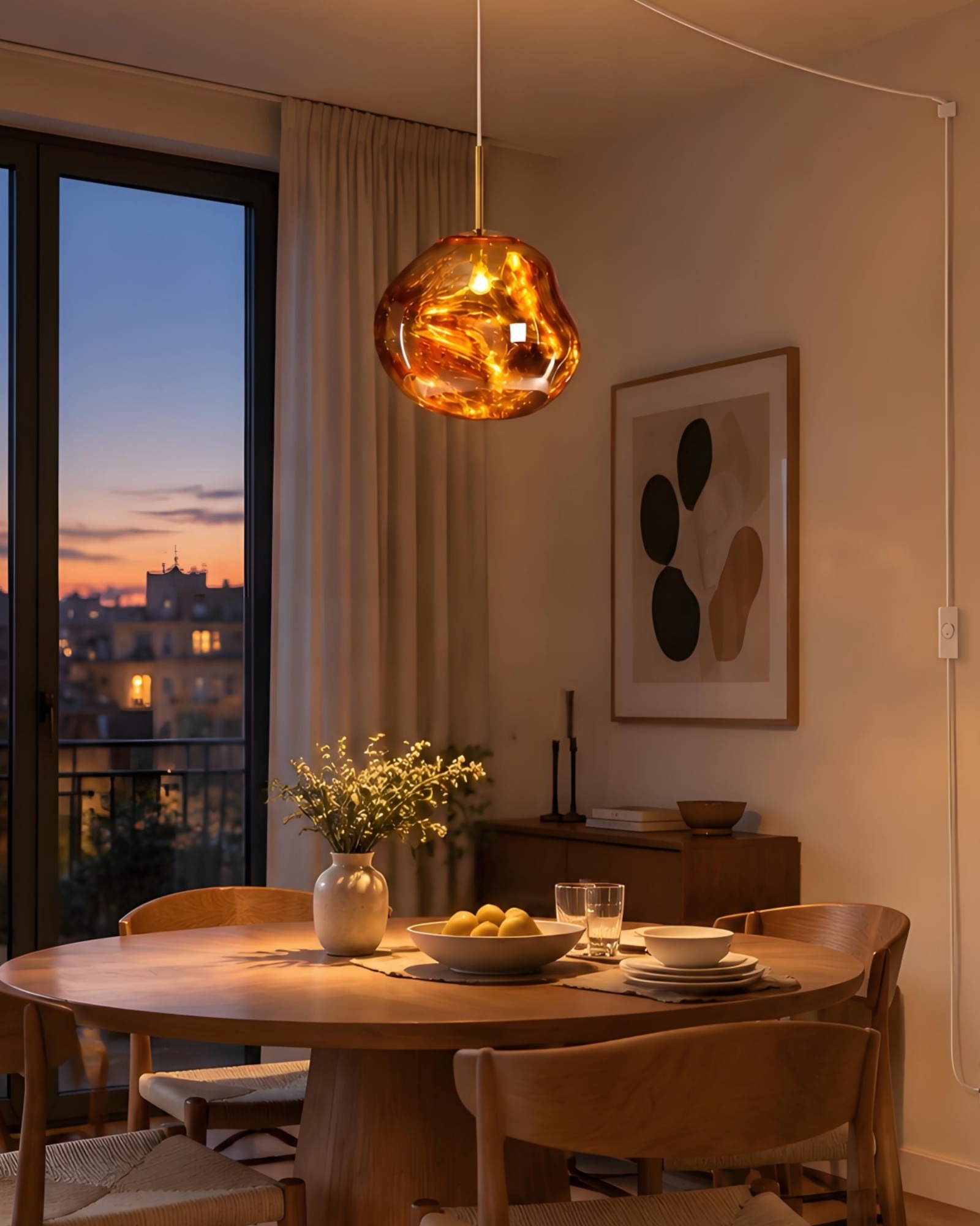 Molten PVC Organic Plug-In Pendant Light