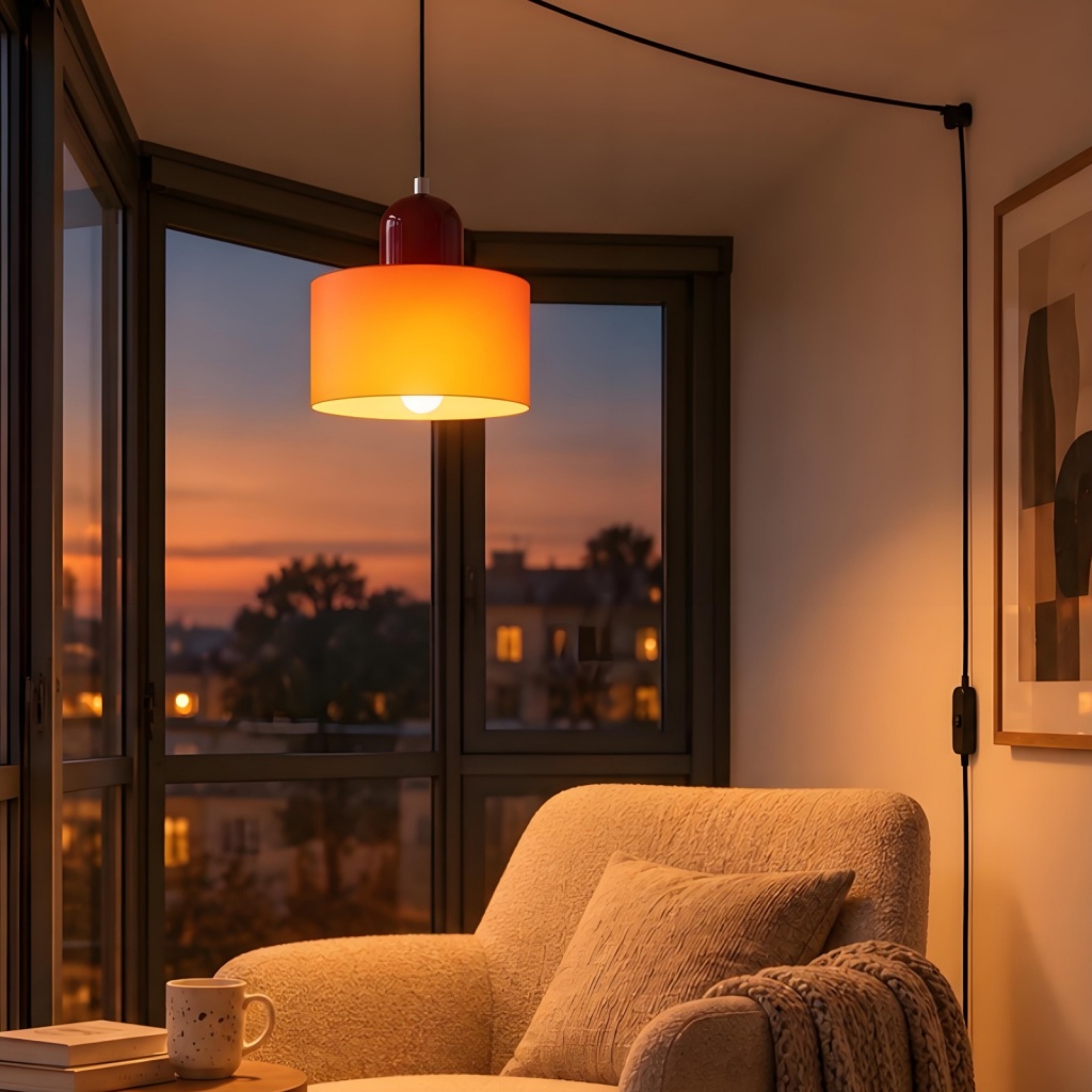 Mid-Century Macaron Plug-in Pendant Light