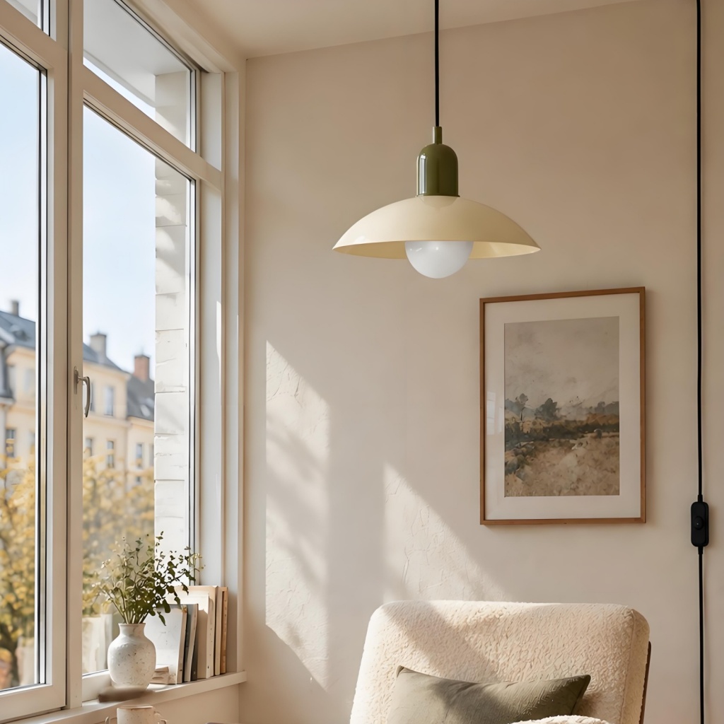 Mid Century Bauhaus Plug-in Pendant Light