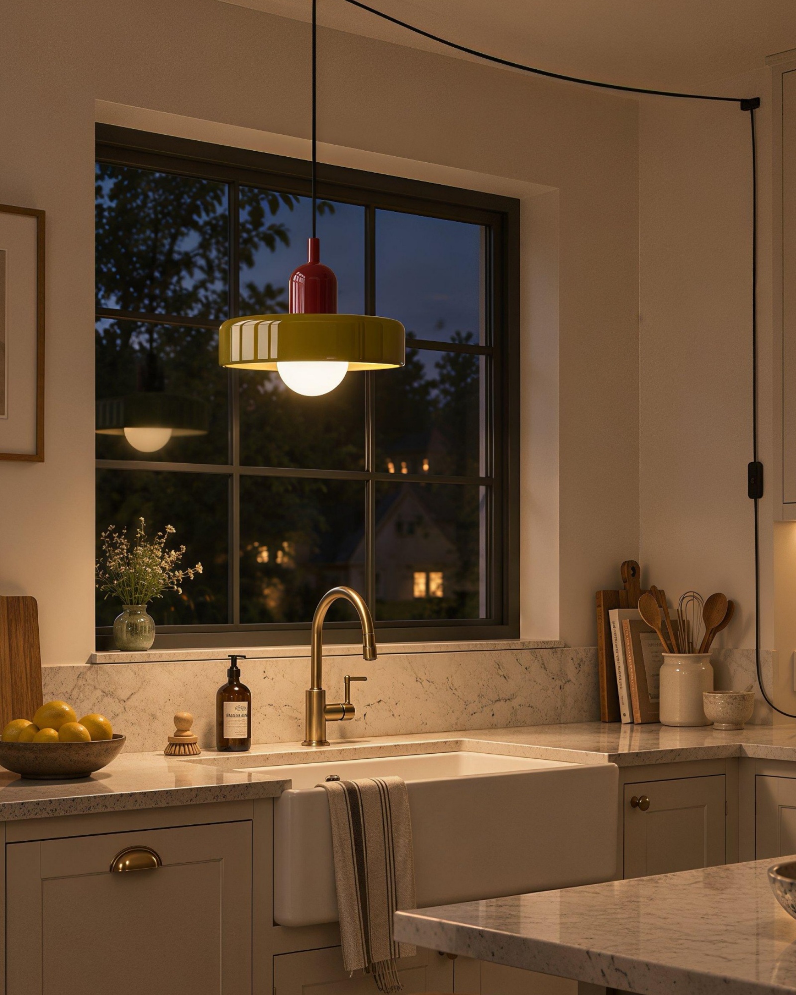 Bauhaus Colorful Glass Plug-In Pendant Light