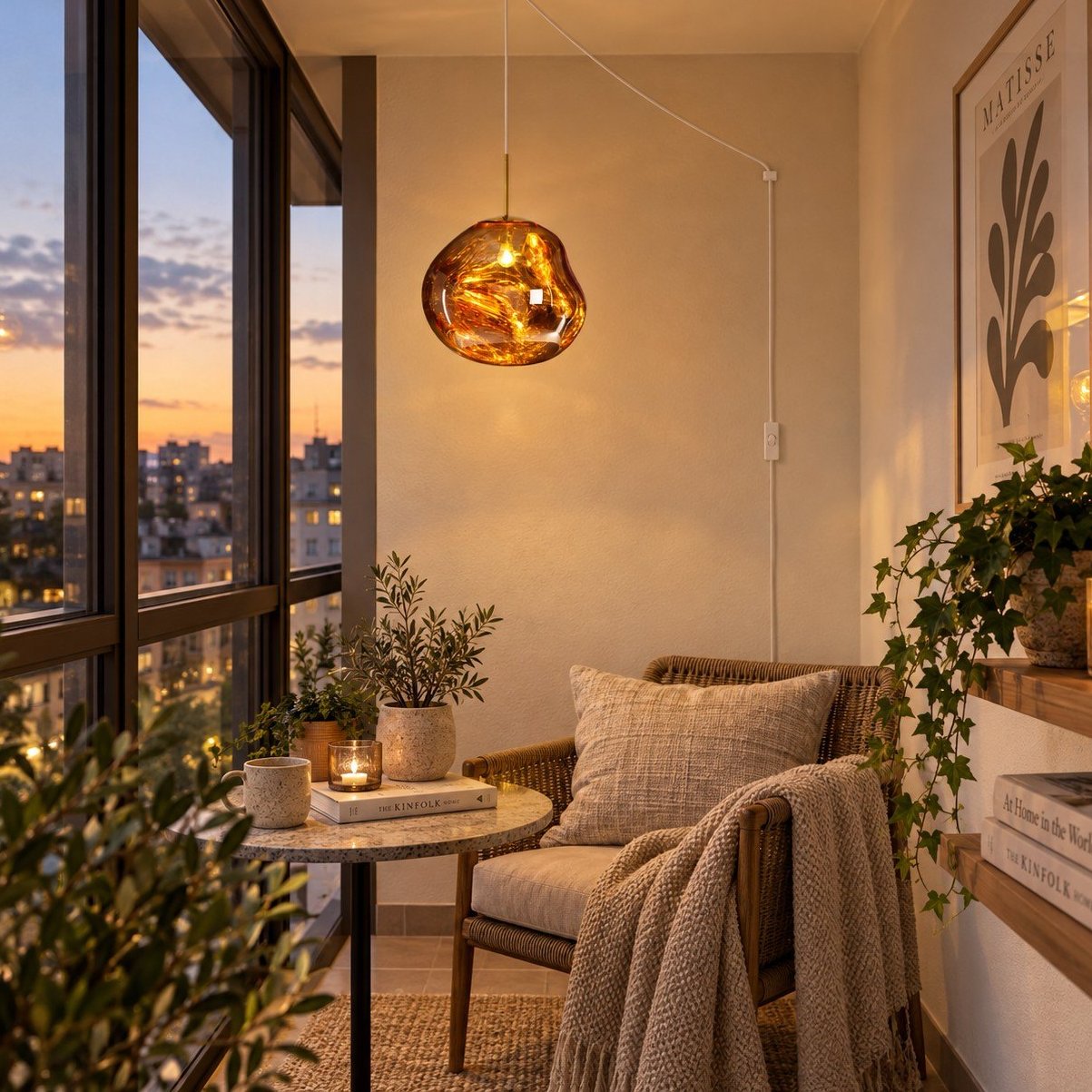 Molten PVC Organic Plug-In Pendant Light