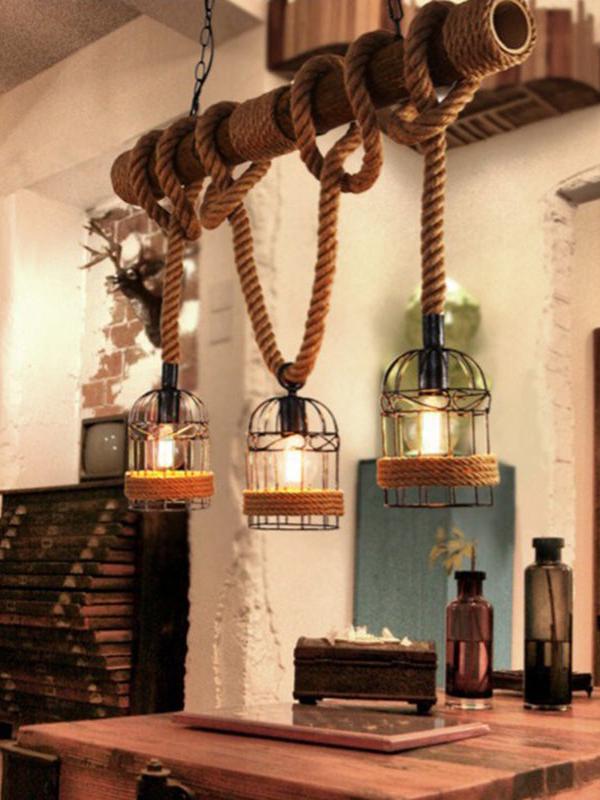 Sosoport Metall-Lampenschirm 2er Set - Vintage Vogelkäfig-Design Für Deckenleuchten