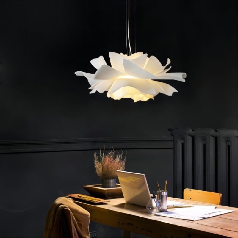 Nordic White Lotus Flower Pendant Light S30