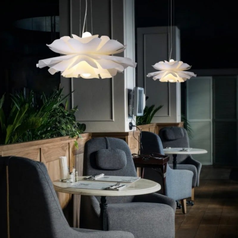 Nordic White Lotus Flower Pendant Light S30