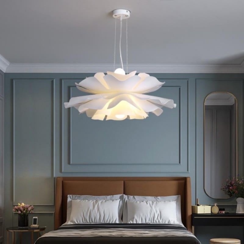 Nordic White Lotus Flower Pendant Light S30
