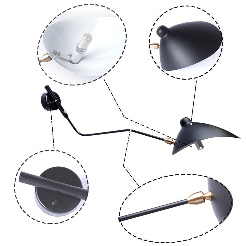 Duckbill Adjustable Arm Wall Light S1