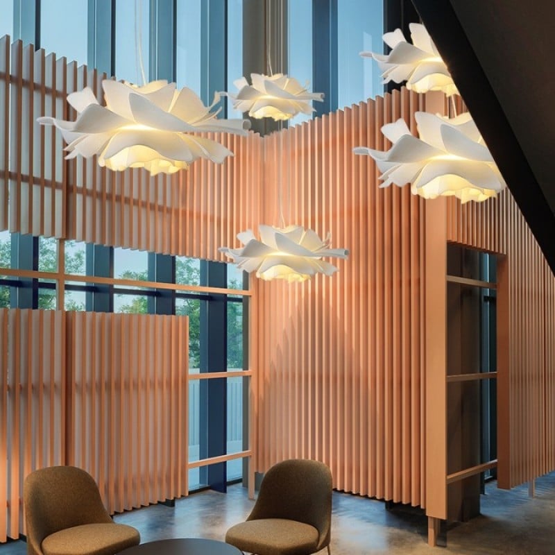 Nordic White Lotus Flower Pendant Light S30