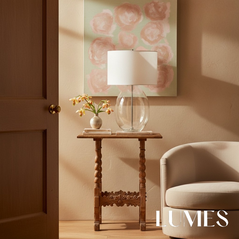 Sustaina lamp on a side table
