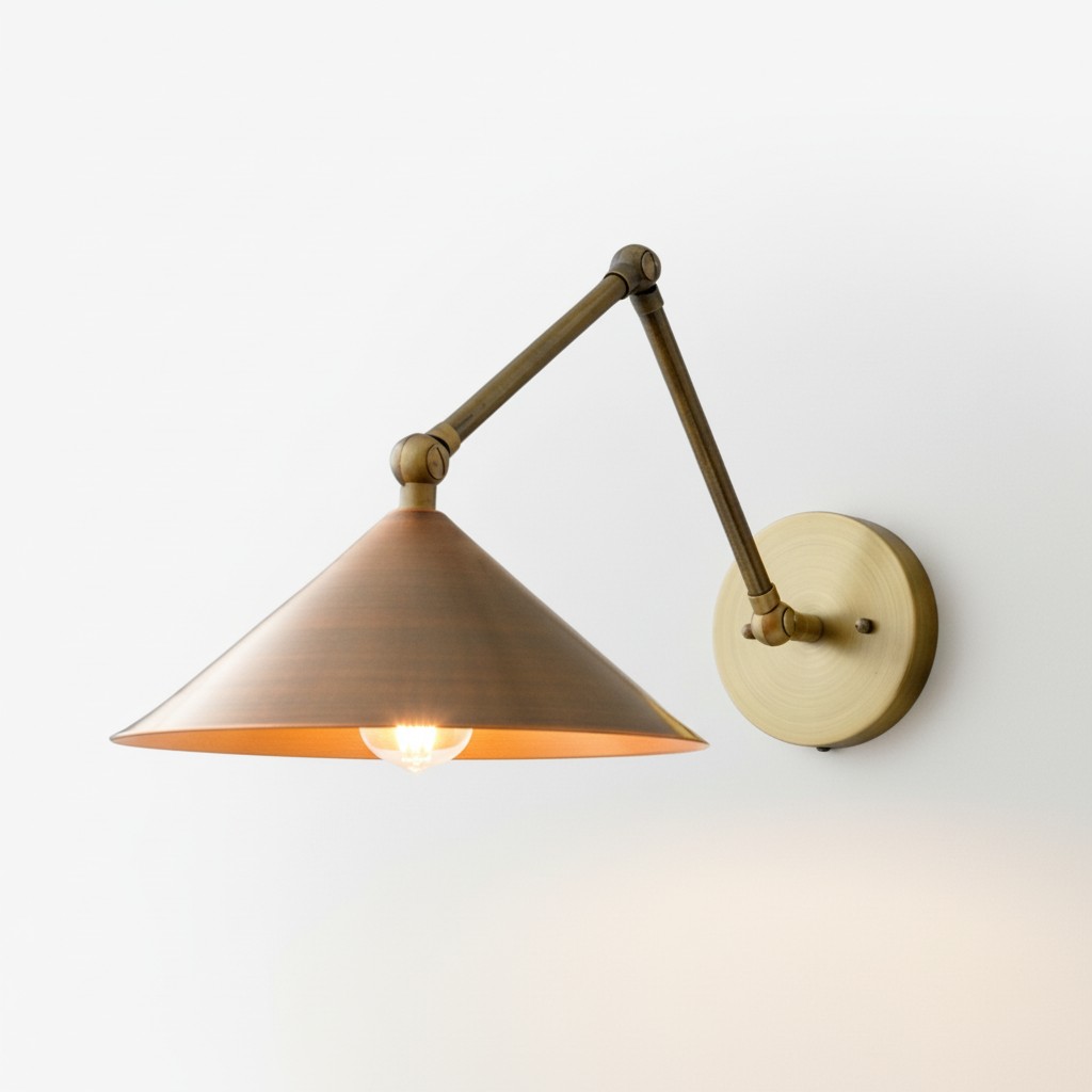 Conique Wandleuchte eingeschaltet