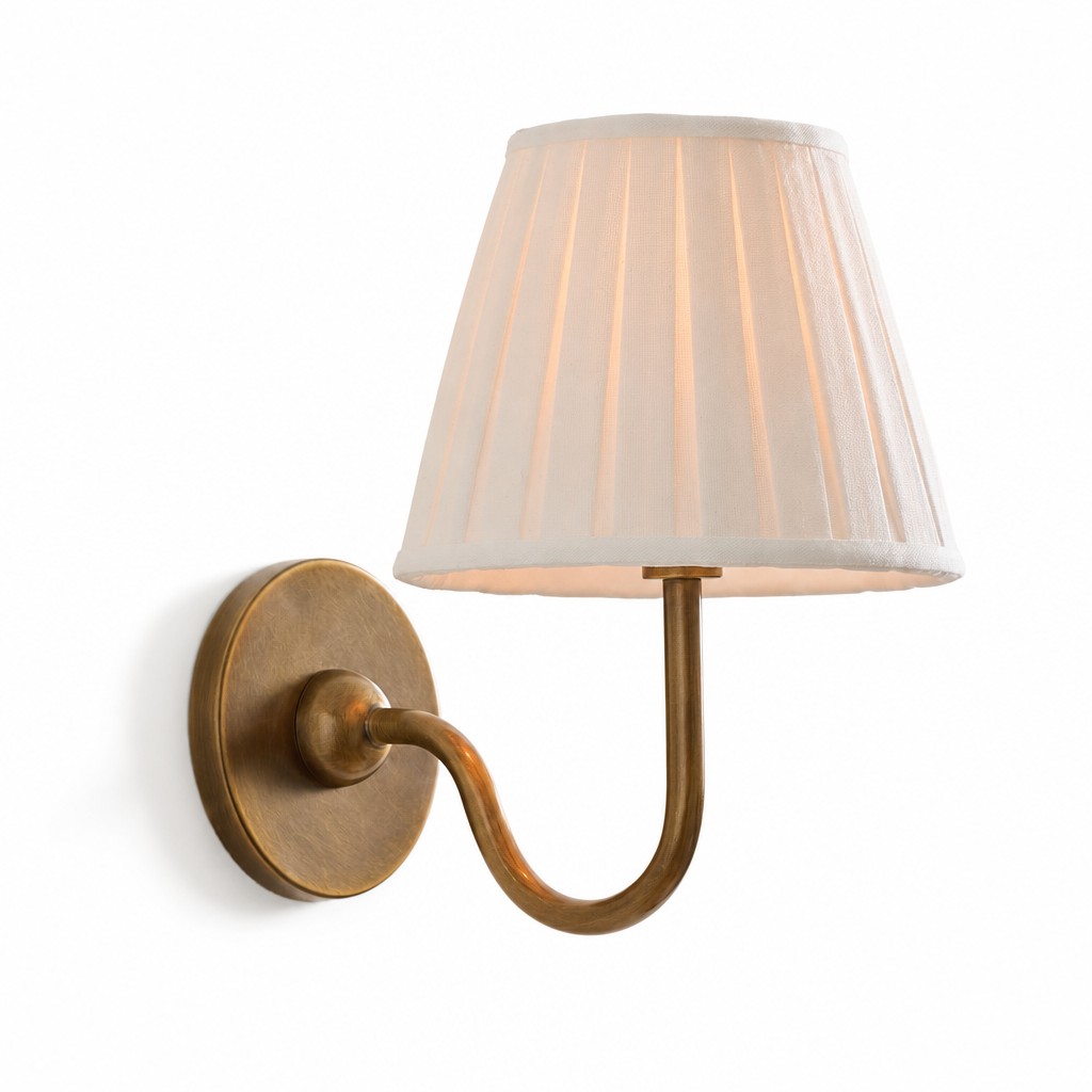 Wandleuchte mit plissiertem Schirm, Variante 1
