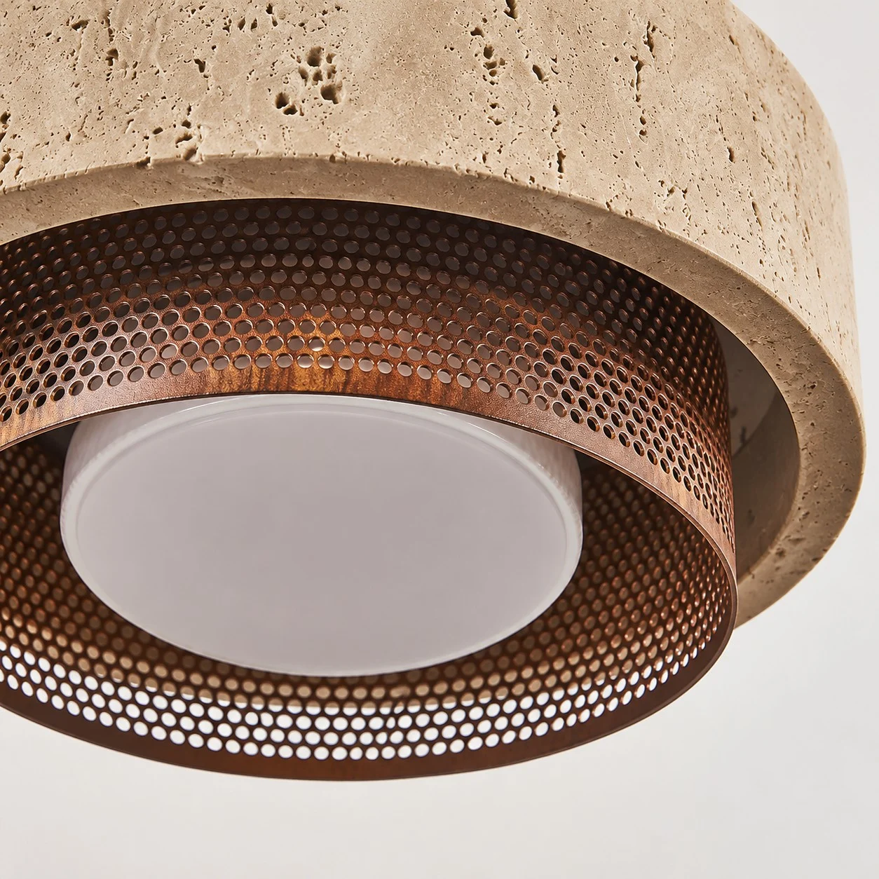 rust color mesh shade and diffuser detail