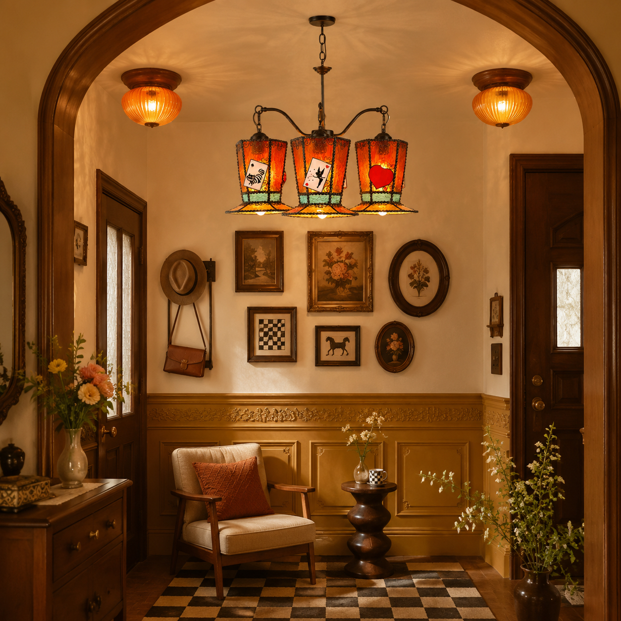 Warm vintage entryway scene
