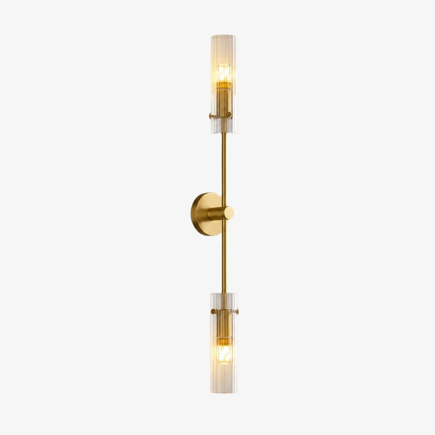 Copper alabaster wall sconce with two light heads