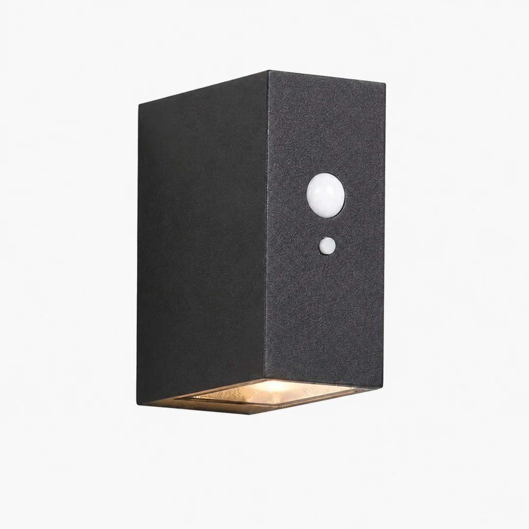 Style C vertical black aluminum glass outdoor wall lamp