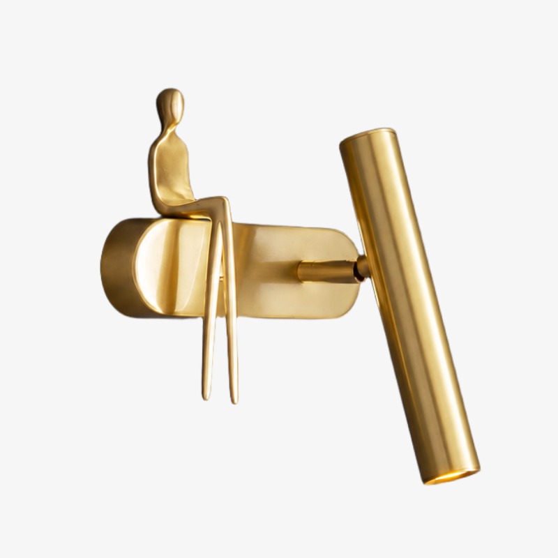Brass right spotlight wall sconce SKU
