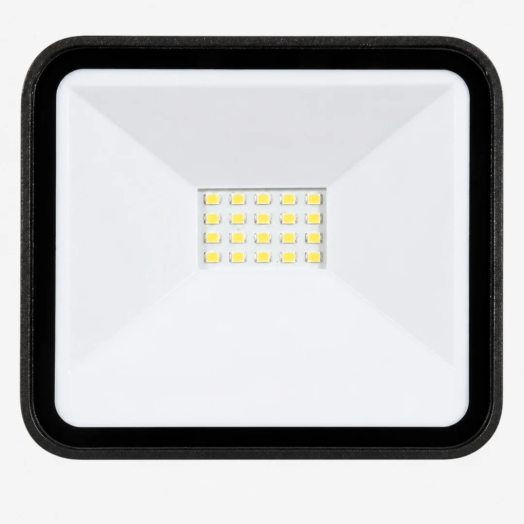 Glass diffuser and LED panel detail of black outdoor wall lamp