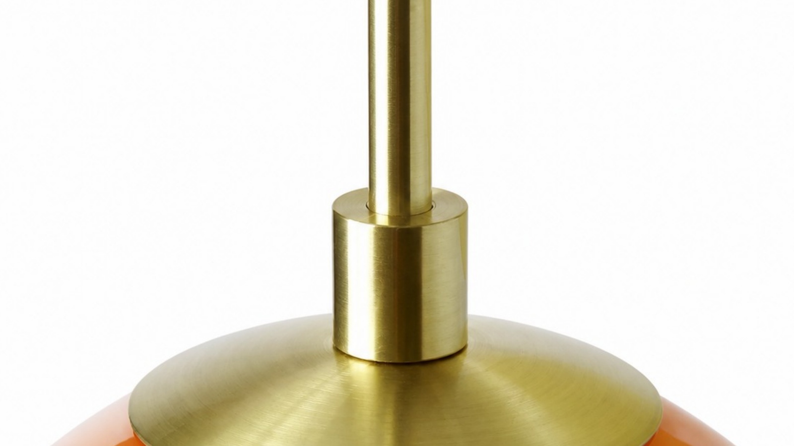 Close-up of opal glass globe surface and gold cap hardware