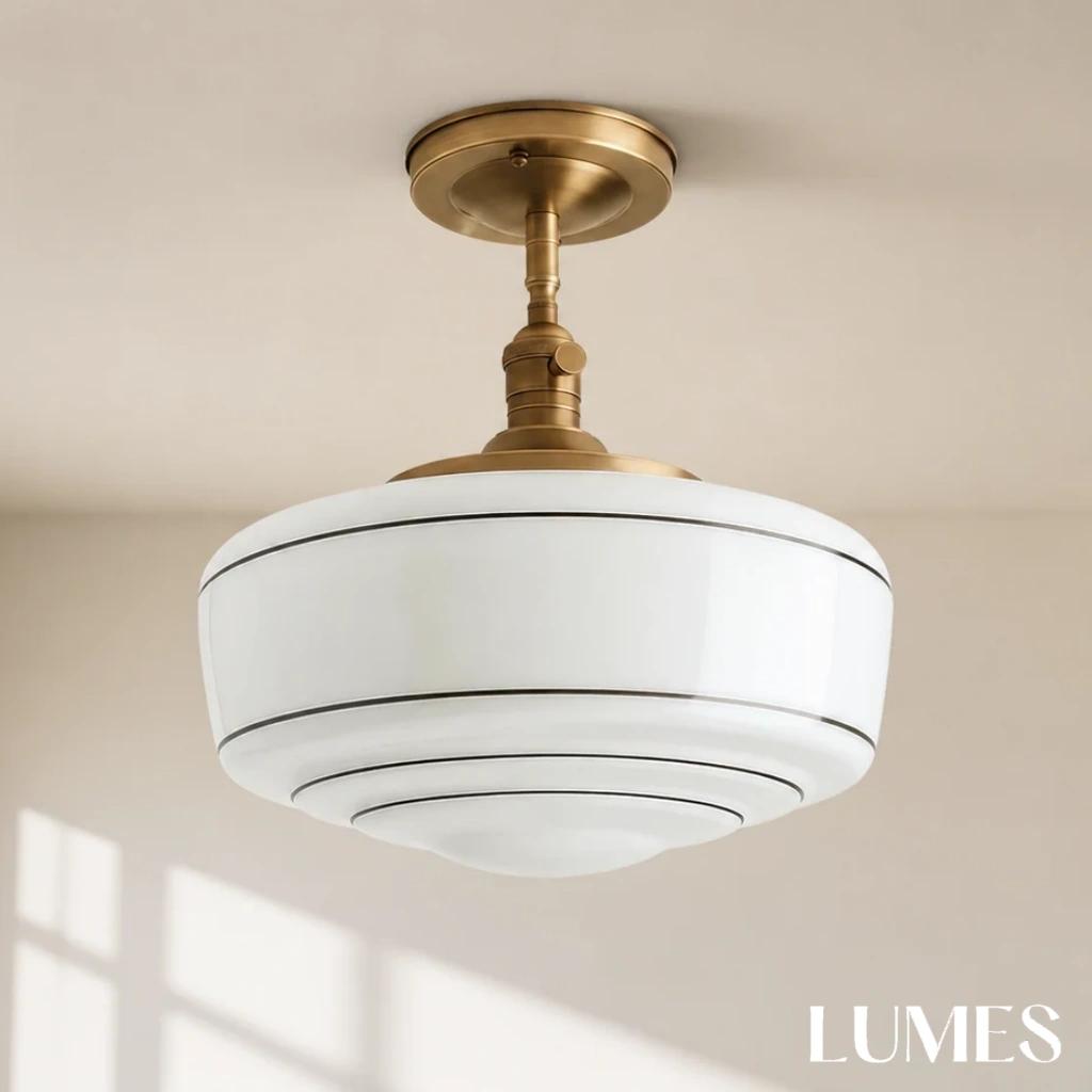 Nalaviro glass dome ceiling light in a bright room setting