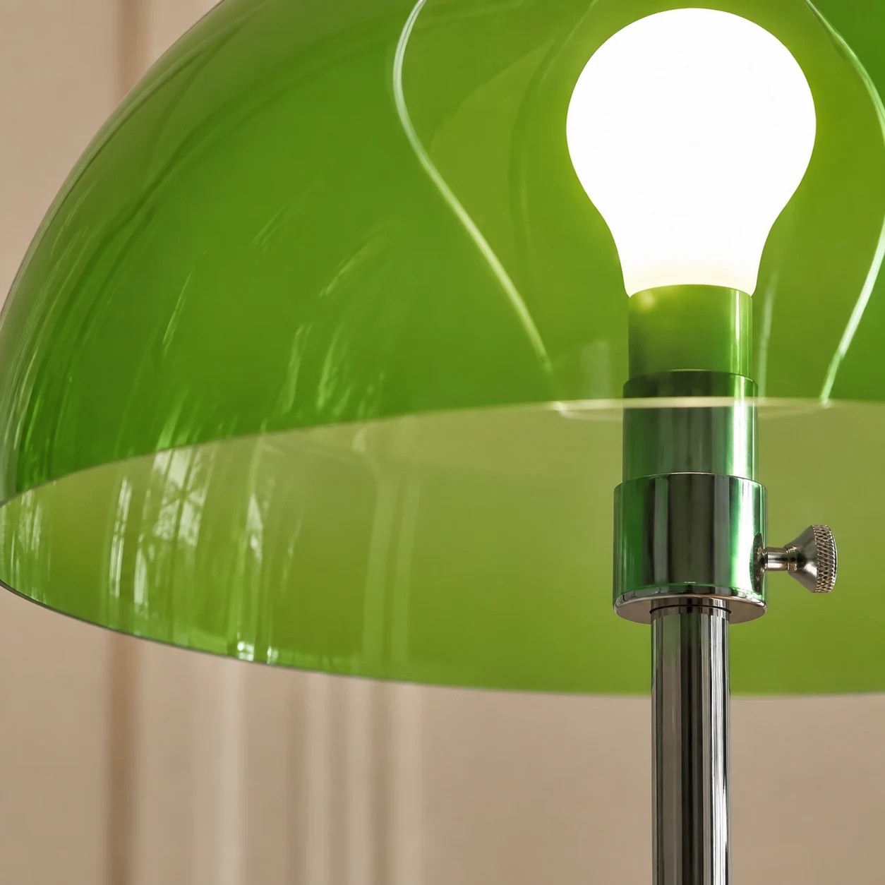 Close-up detail of the Bauhaus Dome Floor Lamp shade and finish