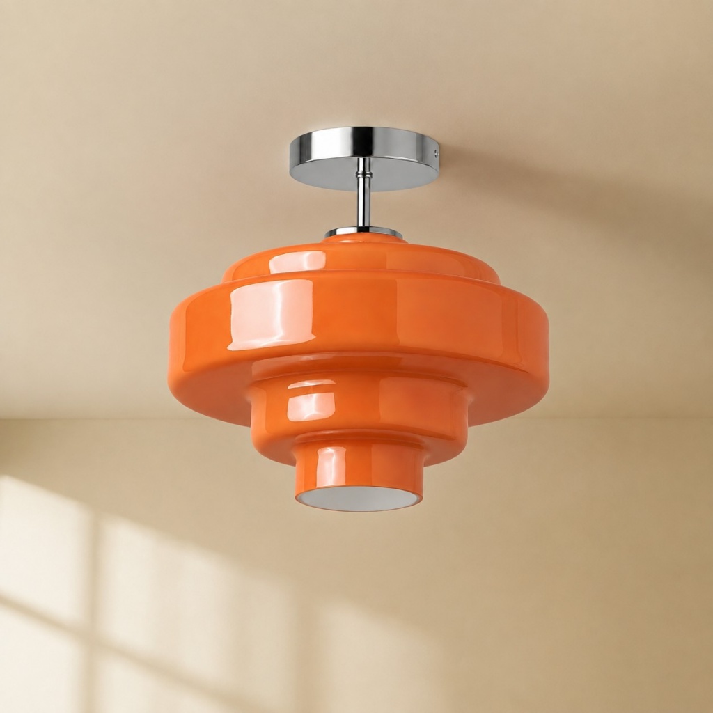Orange Koloro ceiling light in a simple beige interior