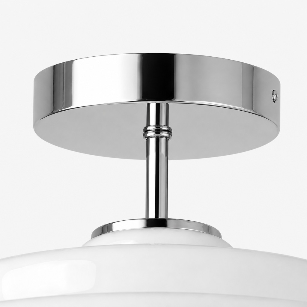 Close-up of Koloro ceiling light metal and glass craftsmanship