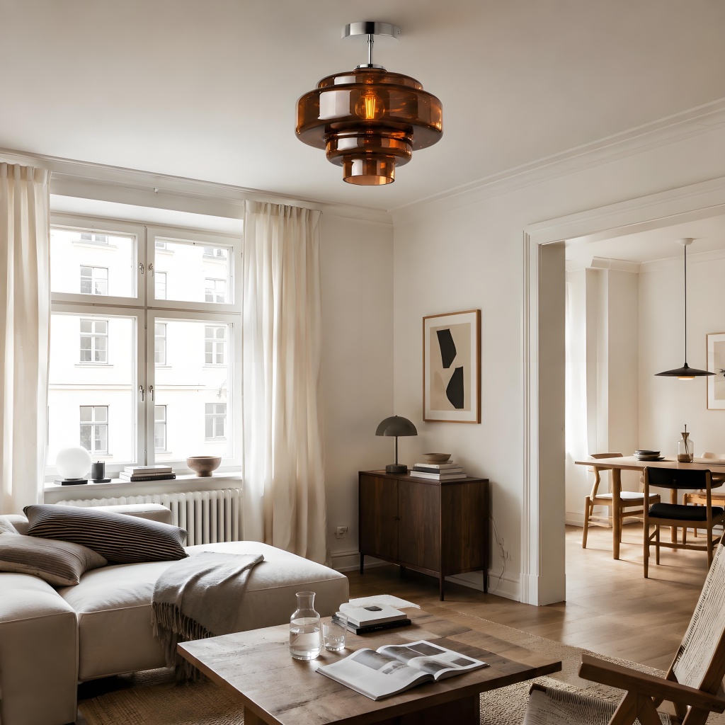 Orange Koloro ceiling light in a colorful accent room