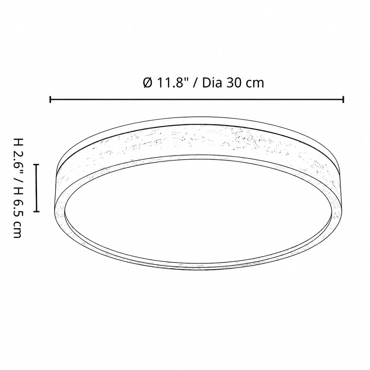 Size 5 diagram of the travertine ceiling light