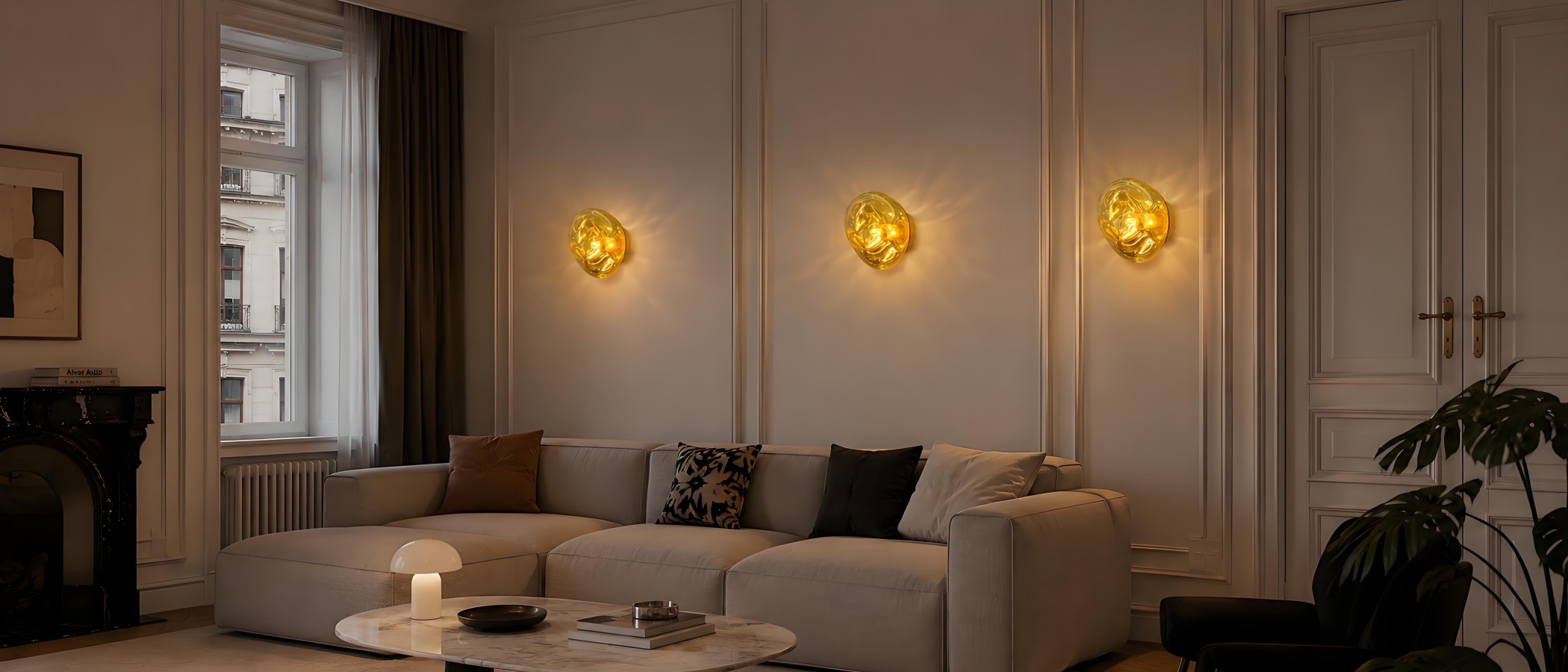Melt Decorative Dynamic Surface Wall Lamp in einer Wohnszene