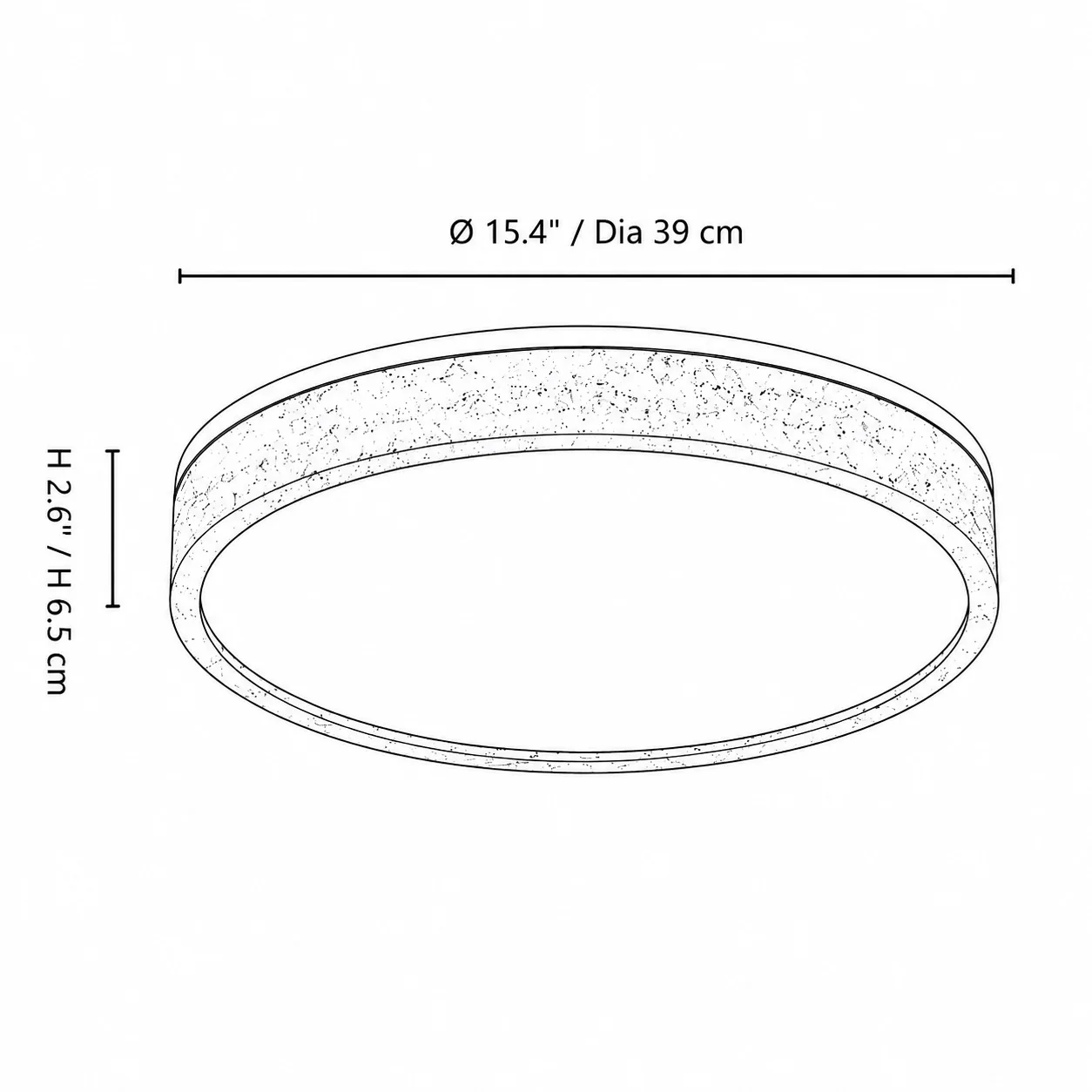 Size 6 diagram of the travertine ceiling light