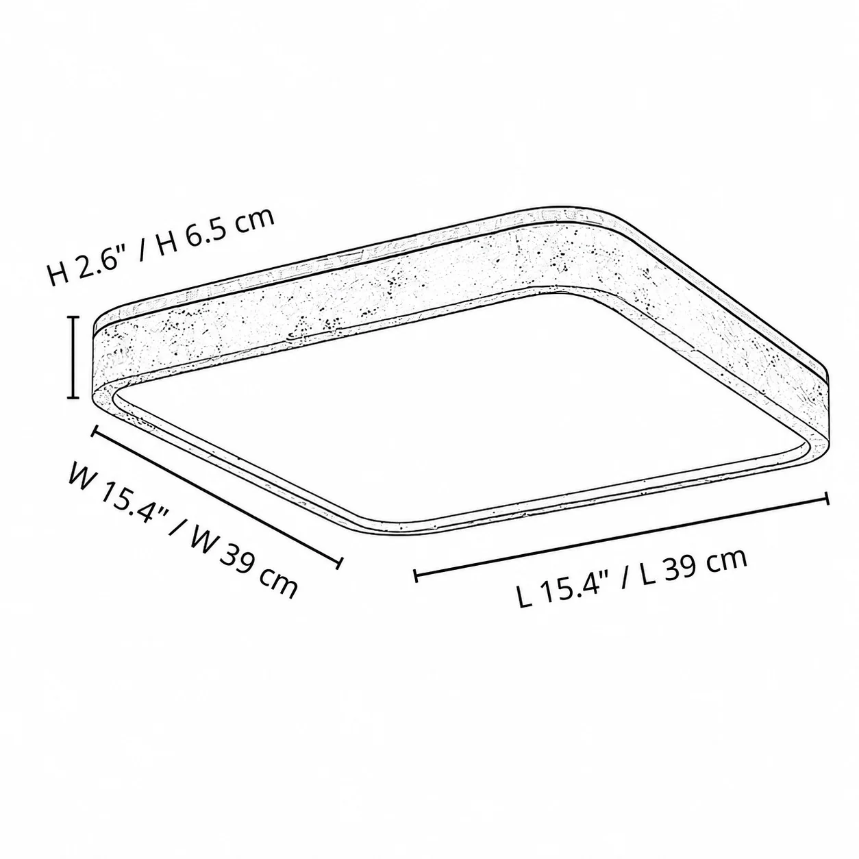 Size 4 diagram of the travertine ceiling light