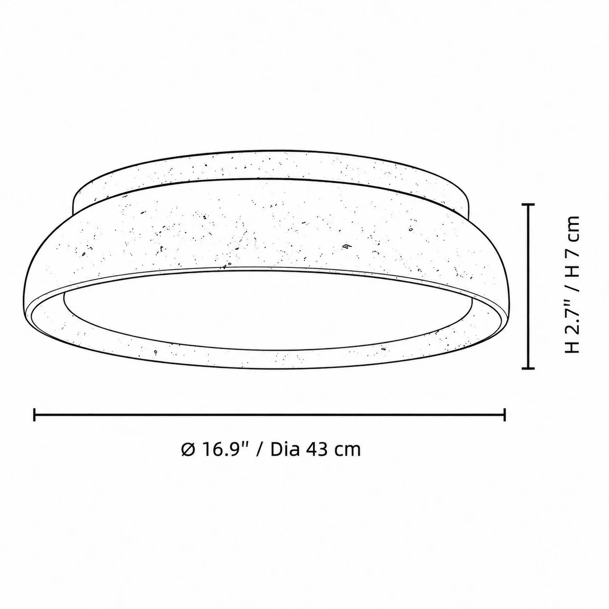 Size 2 diagram of the travertine ceiling light