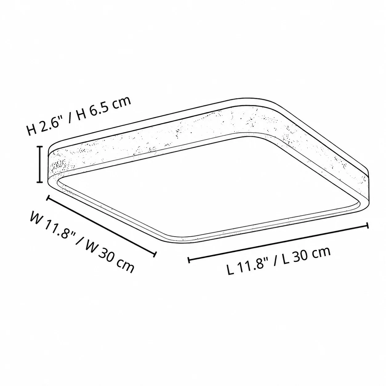 Size 3 diagram of the travertine ceiling light