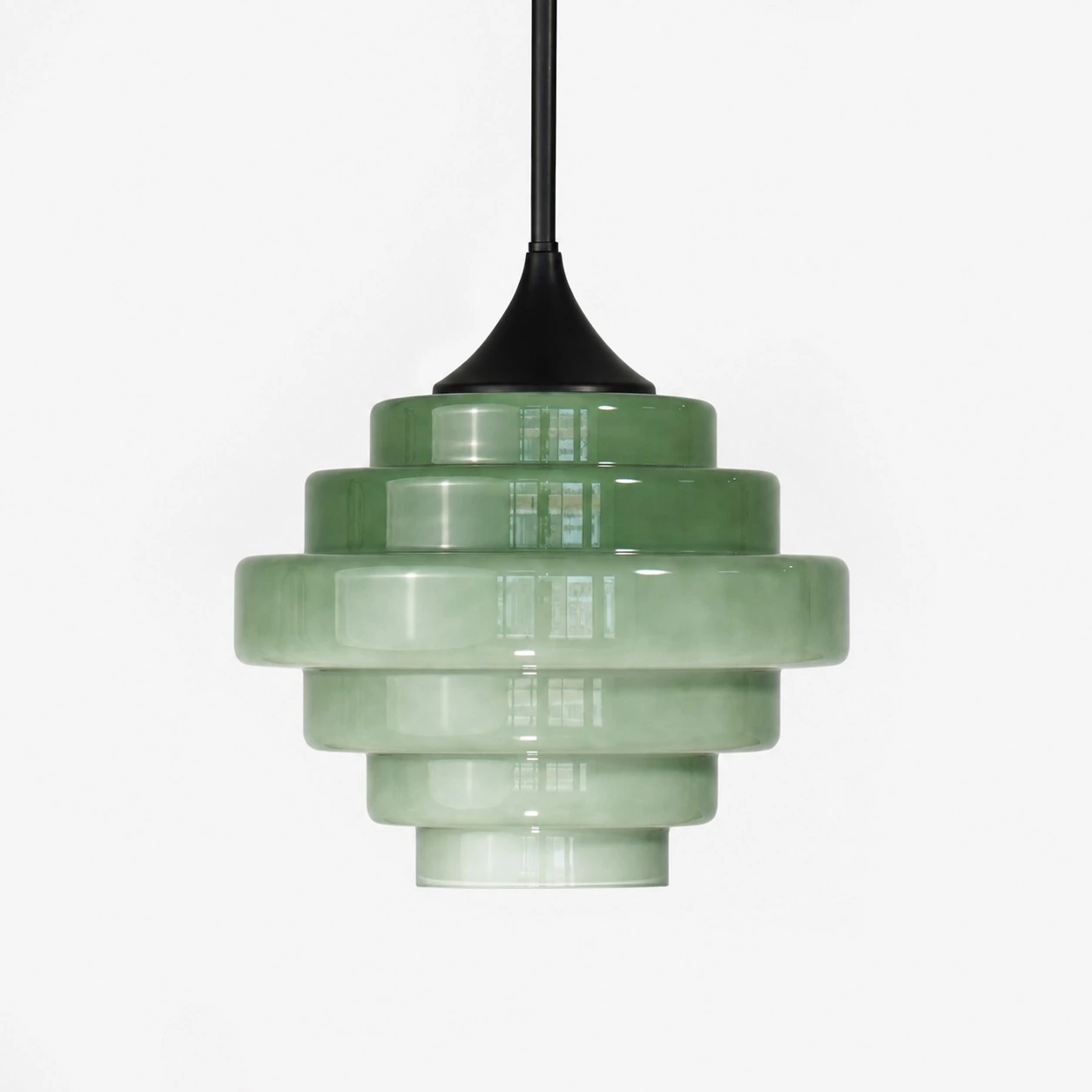 Zielona lampa wisząca Sanenos