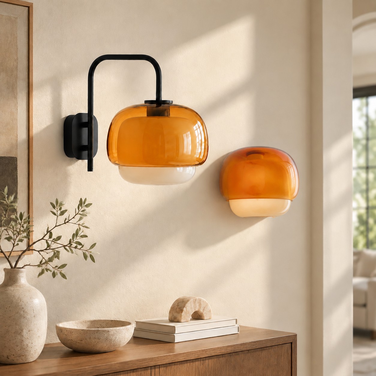 Rosafarbener Clinco Glasschirm Detailansicht