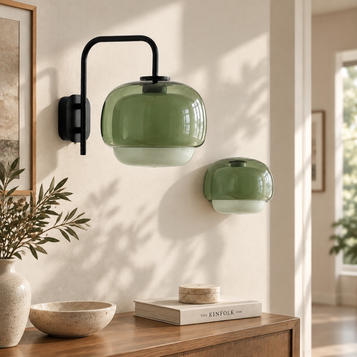 Grüner Clinco Glasschirm Detailansicht