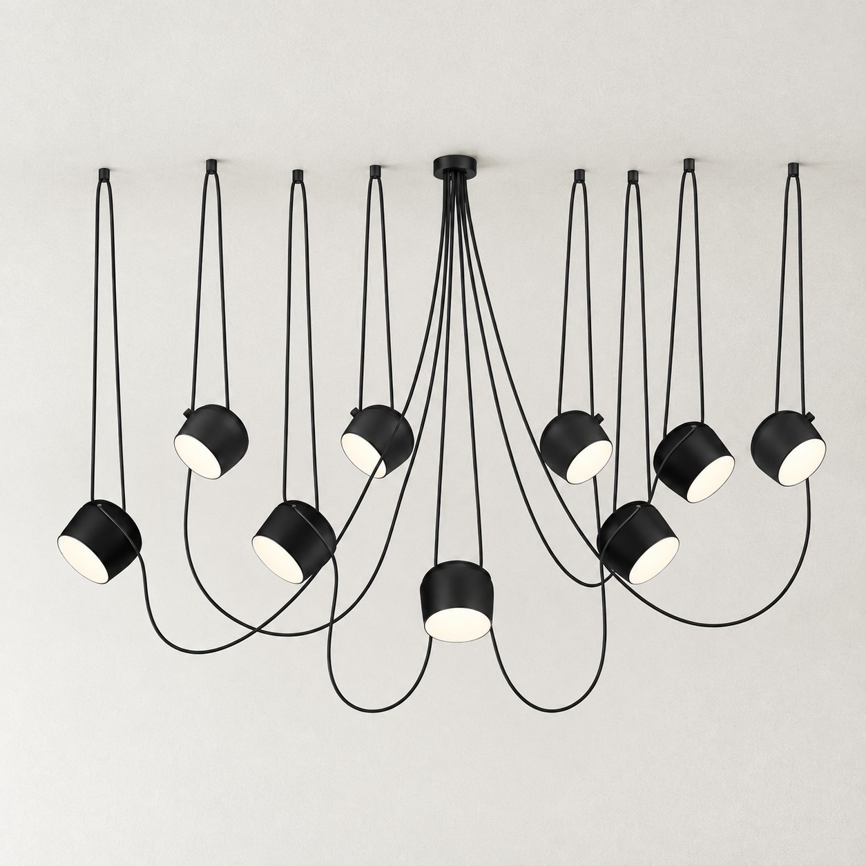 Aim pendant 9-head czarny configuration